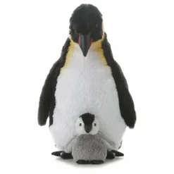 Adult and Chick Stuffed Emperor Penguins by Aurora