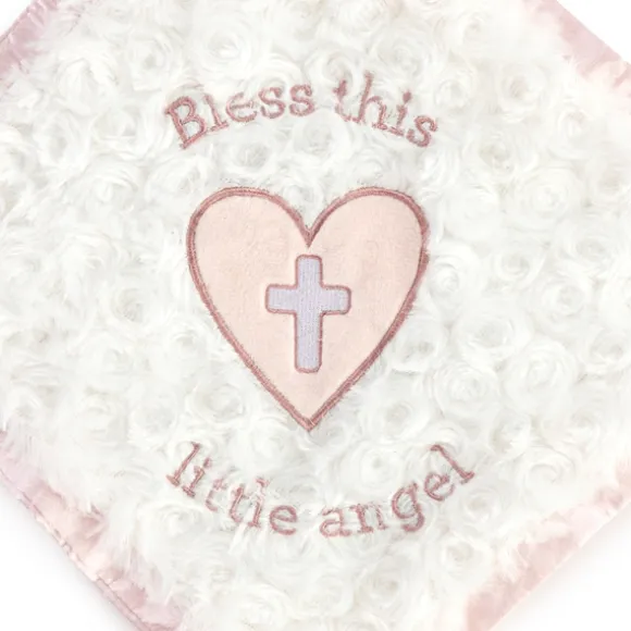 Guardian Angel Baby Safe Plush Pink Bear Blankie by Demdaco