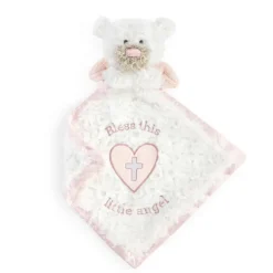 Guardian Angel Baby Safe Plush Pink Bear Blankie by Demdaco