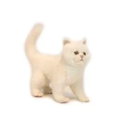 Handcrafted 11.5 Inch Lifelike Cream Kitten Stuffed Animal by Hansa