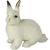 Handcrafted 13 Inch Lifelike White Rabbit Stuffed Animal by Hansa