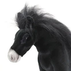 Handcrafted 18 Inch Lifelike Black Horse Stuffed Animal by Hansa