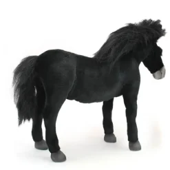 Handcrafted 18 Inch Lifelike Black Horse Stuffed Animal by Hansa