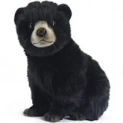 Handcrafted 10 Inch Lifelike Black Bear Cub Stuffed Animal by Hansa