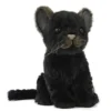 Handcrafted 6 Inch Sitting Lifelike Black Jaguar Stuffed Animal by Hansa