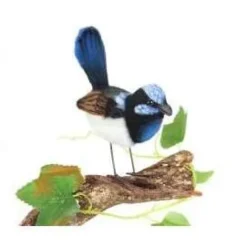 Handcrafted Lifelike Blue Wren Stuffed Animal by Hansa