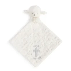 Jesus Loves Me Baby Safe Plush Rattle Blankie by Demdaco