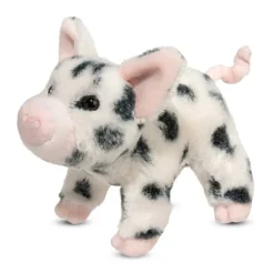 Leroy the Little Plush White Pig with Black Spots by Douglas