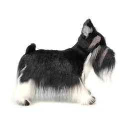 Lifelike Black Miniature Schnauzer Stuffed Animal by Hansa