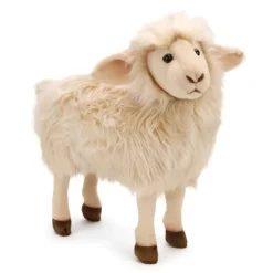 Lifelike White Sheep Stuffed Animal by Hansa - Handcrafted - 14 Inch