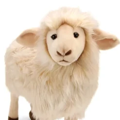 Lifelike White Sheep Stuffed Animal by Hansa - Handcrafted - 14 Inch