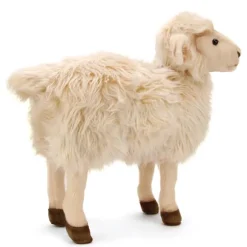 Lifelike White Sheep Stuffed Animal by Hansa - Handcrafted - 14 Inch
