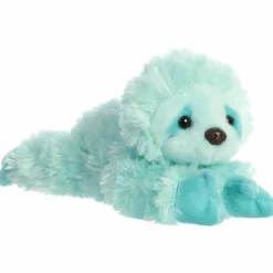 Little Minty the Stuffed Sky Blue Sloth Mini Flopsie by Aurora