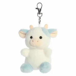 Palm Pals Clip-On 4 Inch Plush Skyla Blueberry Cow Bag Charm by Aurora