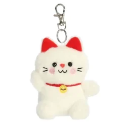 Palm Pals Clip-On 4 Inch Plush Kota Lucky Cat Bag Charm by Aurora