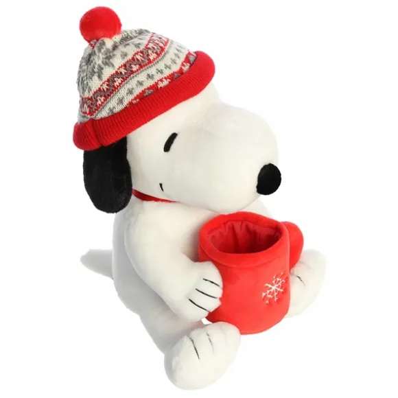Peanuts Winter Hat Snoopy with Mug Stuffed Animal by Aurora