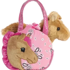 Pink Paisley Fancy Pals Pet Carrier with Plush Horse by Aurora