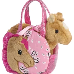 Pink Paisley Fancy Pals Pet Carrier with Plush Horse by Aurora