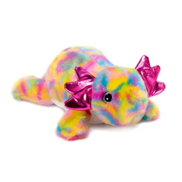 Psychedelic Multicolored Stuffed Axolotl by Fiesta