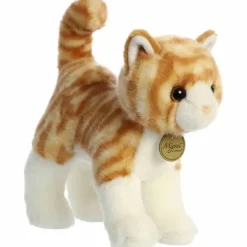 Realistic Standing Stuffed Orange Tabby Cat 10 Inch Miyoni Plush by Aurora