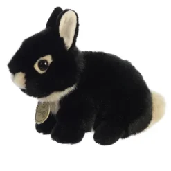 Realistic Stuffed Black Netherland Dwarf Bunny Miyoni Plush by Aurora