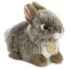 Realistic Stuffed Gray Baby Bunny 7 Inch Miyoni Plush by Aurora