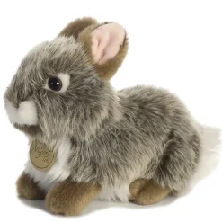 Realistic Stuffed Gray Baby Bunny 7 Inch Miyoni Plush by Aurora