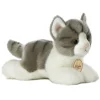Realistic Stuffed Gray Cat 8 Inch Plush Tabby Cat by Aurora