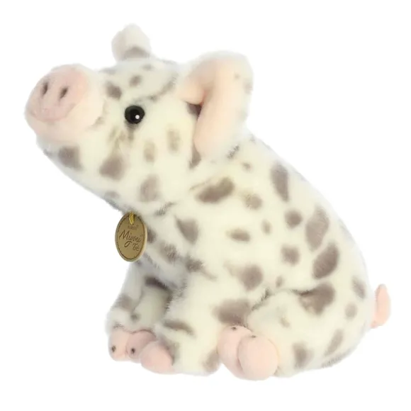 Realistic Stuffed Seated Spotted Piglet 10 Inch Miyoni Plush by Aurora
