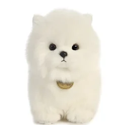 Realistic Stuffed White Pompom Puppy 9 Inch Miyoni Plush by Aurora