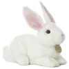 Realistic Stuffed White Rabbit 10 Inch Plush Animal by Aurora