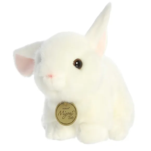 Realistic Stuffed White Rabbit Playful Ears Miyoni Plush by Aurora