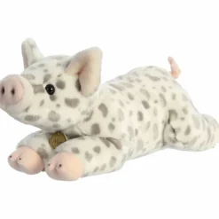 Realistic Stuffed White Spotted Piglet 17 Inch Miyoni Plush by Aurora