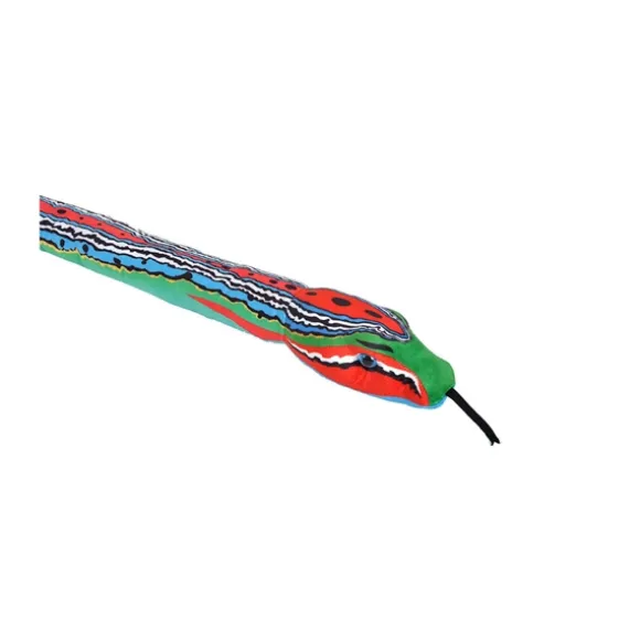 Red and Blue Print 54 Inch Plush Green Snake by Wild Republic