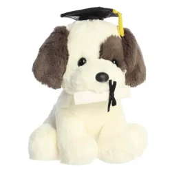 Terrier Pup Stuffed Dog with Graduation Cap and Diploma by Aurora